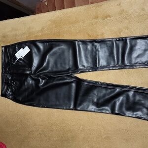 Good American faux leather boot cut pants